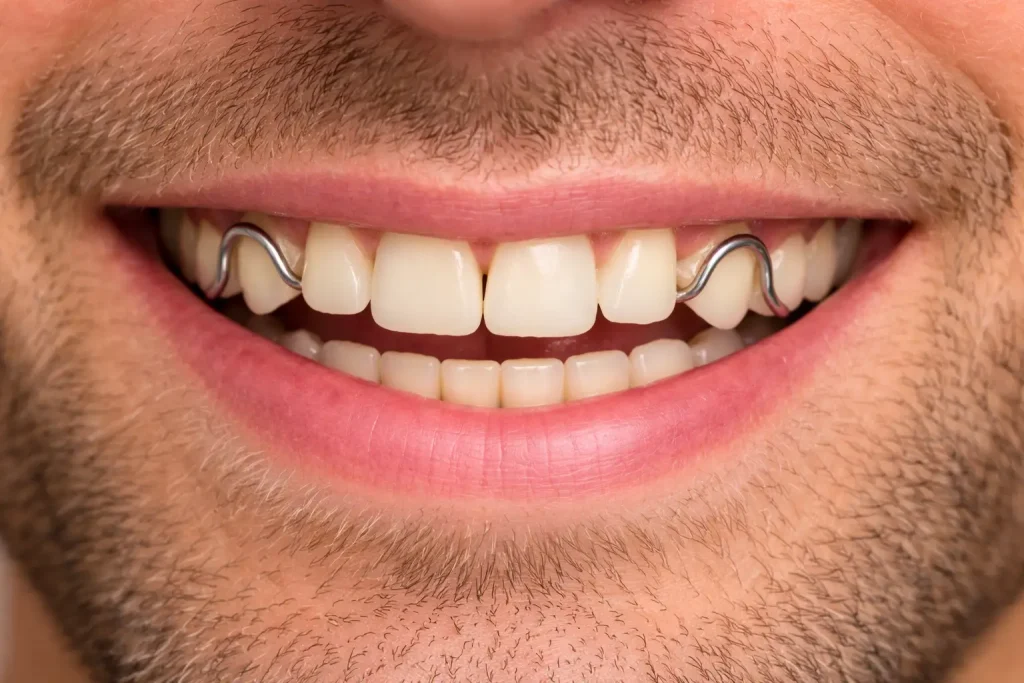 Camoufler un crochet de prothèse dentaire